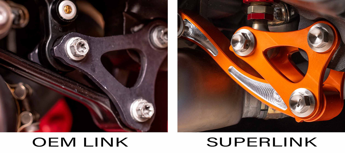 SUPERLINK - Suspension linkage set for race shocks on KTM 1290 Superduke R, RR, EVO Gen 3