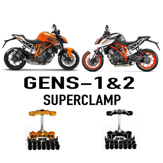 2014-2019 SUPERCLAMP PREORDER - Adjustable offset triple clamp for the KTM 1290 Superduke R  - Gens 1&2