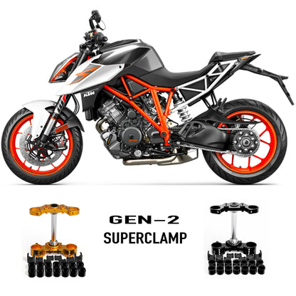 2014-2019 SUPERCLAMP PREORDER - Adjustable offset triple clamp for the KTM 1290 Superduke R  - Gens 1&2